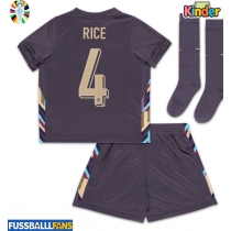 England Declan Rice #4 Auswärts Trikotsatz Kinder EM 2024 Kurzarm (+ Kurze Hosen)